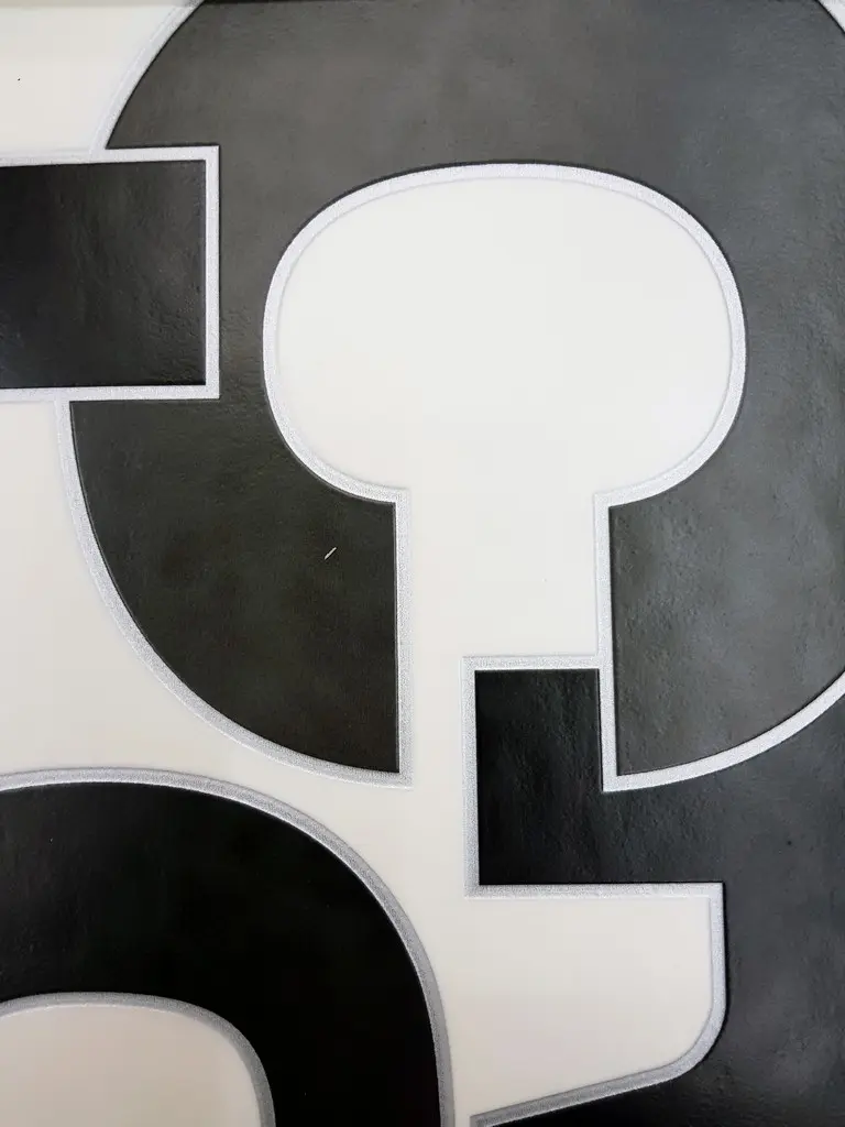 פי וי סי לחדר ילדים דגם מספרים שחור לבן